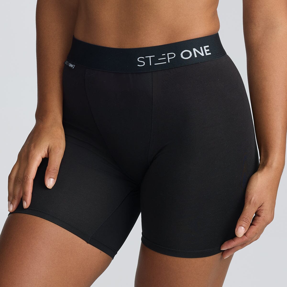 Step One Women's Body Shorts, anti-chafe bamboo viscose, front detail