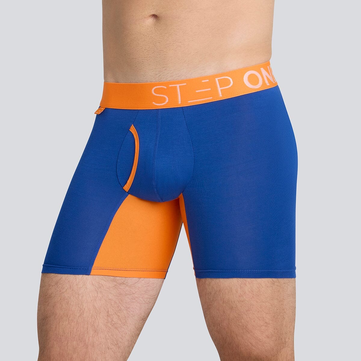 Boxer Brief Fly - Navy & Orange - View 2