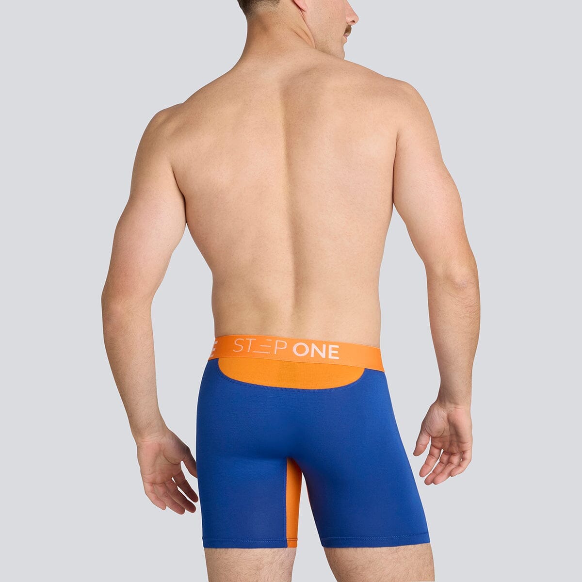 Boxer Brief Fly - Navy & Orange - View 5