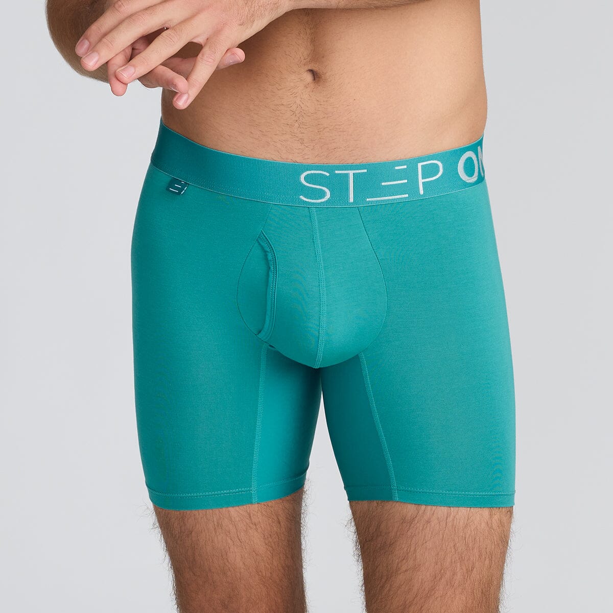 Boxer Brief Fly - Green-Blue Slate - Bamboo Underwear - Model:Angus