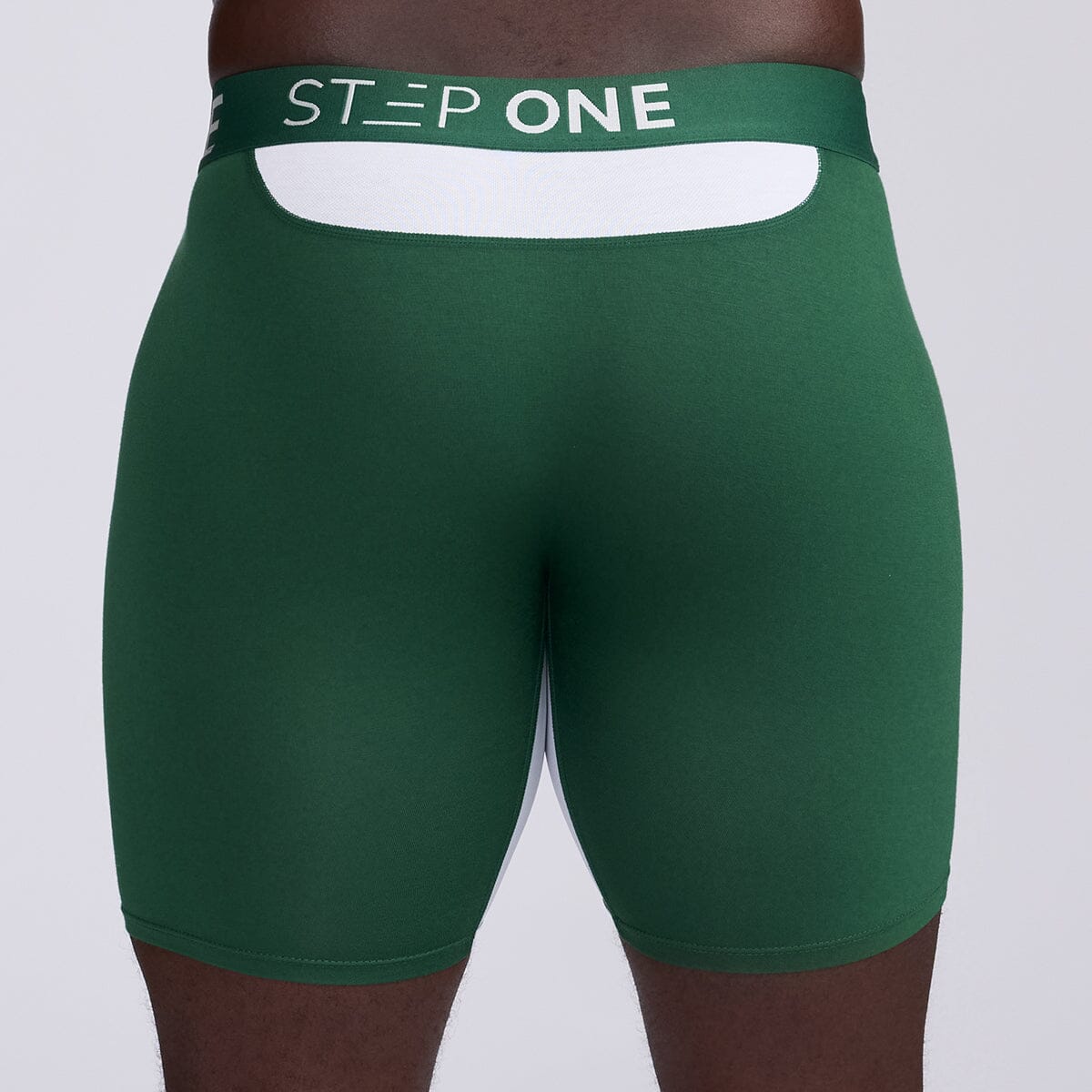 Boxer Brief Fly - Green & White - View 3