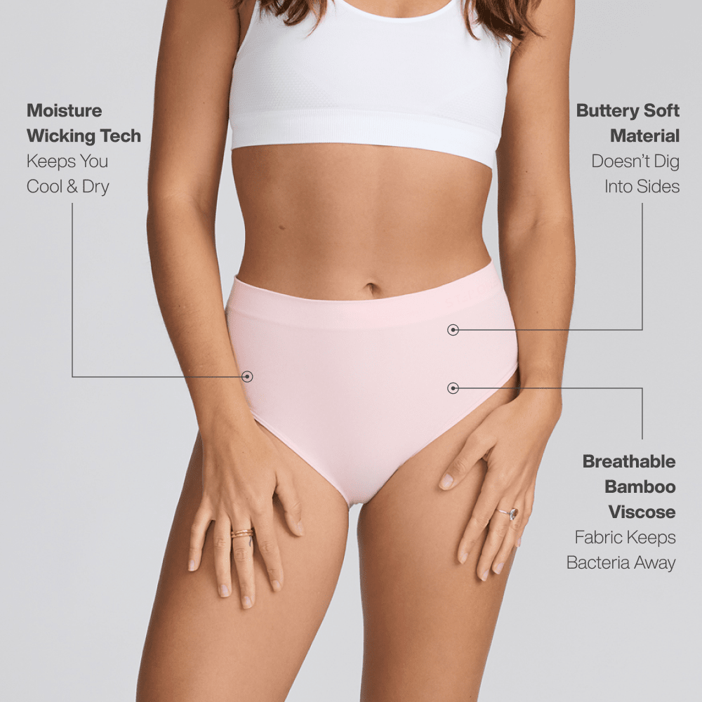 Women's SmoothFit Full Brief - Rosé All Day - Bamboo Underwear