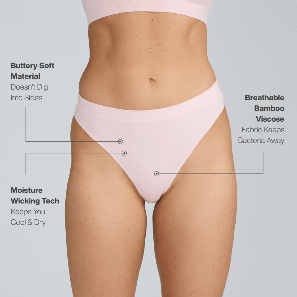 Women's SmoothFit Thong - Rosé All Day - Bamboo Underwear