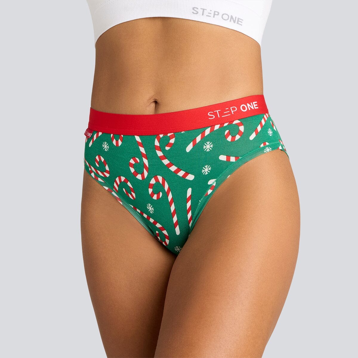 Women's Bikini Brief - Candy Canes - Bamboo Underwear