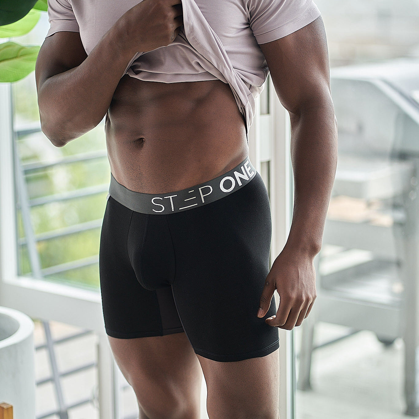 STEP ONE Mens Boxers Underwear for Men, Moisture-Wicking Mens Boxer Shorts,  3D Pouch + Chafe-Reducing Mens Boxers. Fabric Made from Organic Bamboo  Trunks - Boxer Briefs, Black Currants, XL : : Clothing, Shoes &  Accessories
