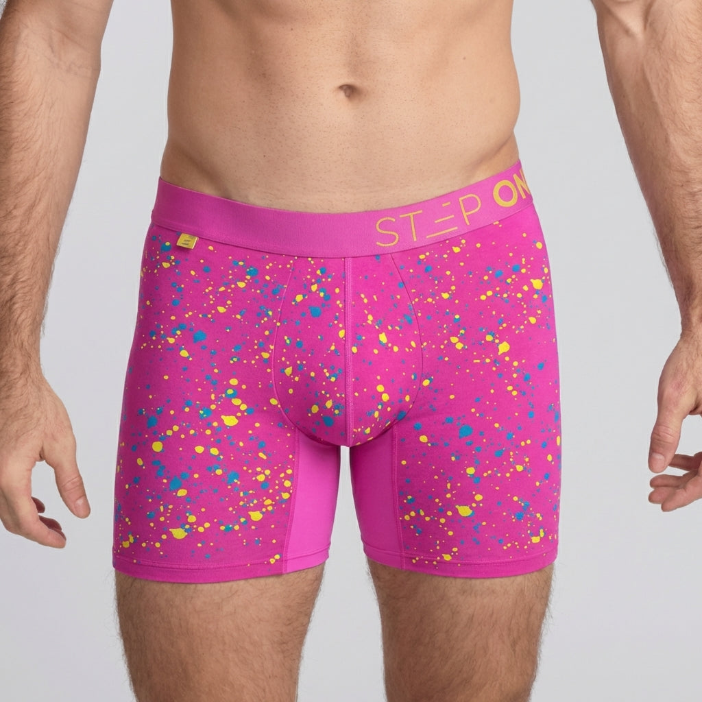 Boxer Brief - Pink Bitz - Bamboo Underwear