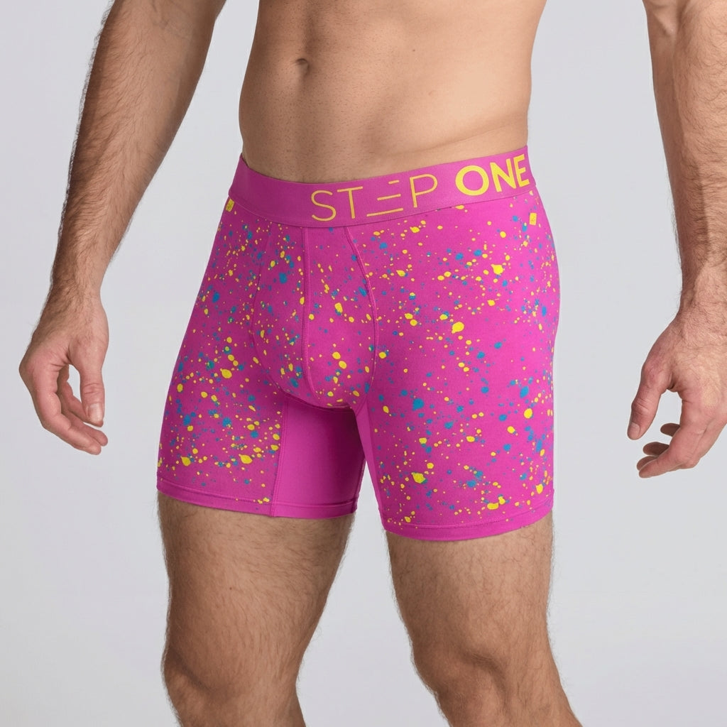 Boxer Brief - Pink Bitz - Bamboo Underwear