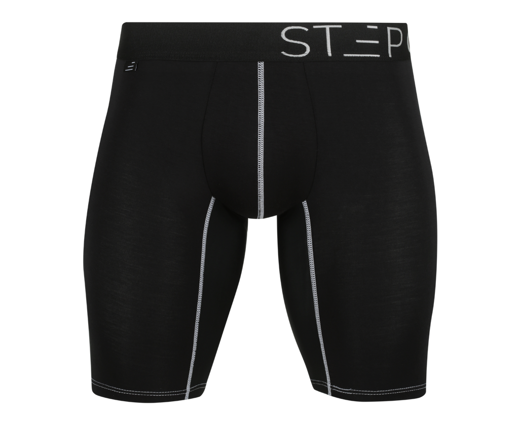 Step One Men's Bamboo Underwear Boxer Brief - Black Currants